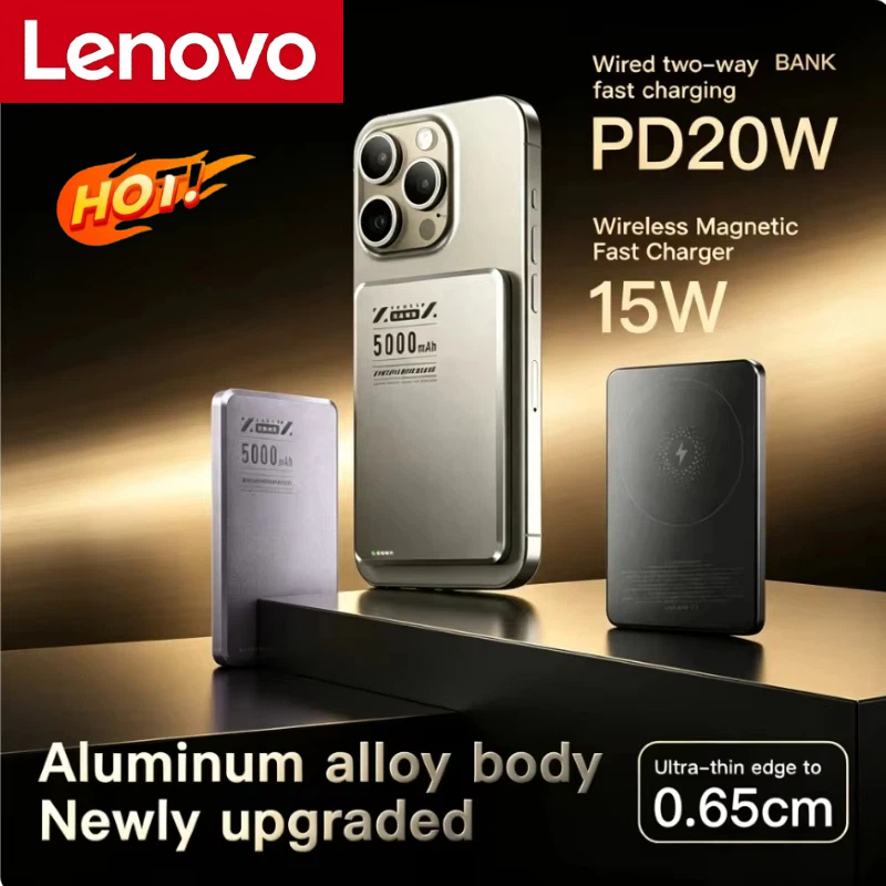 Power Bank Slim - Внешний аккумулятор Lenovo 10000 мАч, ультратонкий,