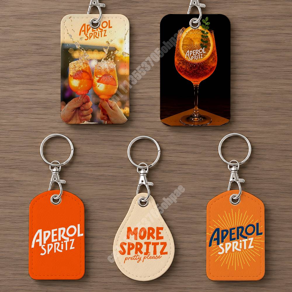 Phone Accessories Charms - Кожаный брелок-картхолдер Orange Prosecco A-Aperol S-Spritz